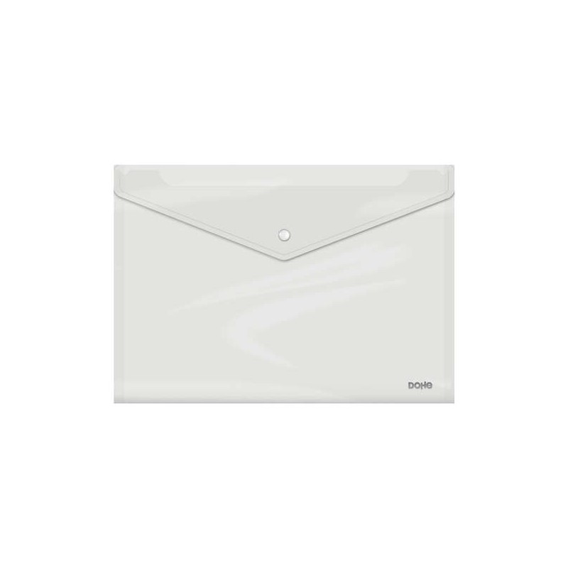 Busta con chiusura a scatto Dohe - Formato Folio Plus Landscape - Polipropilene Crystal Clear 150 Micron - Colore traspa