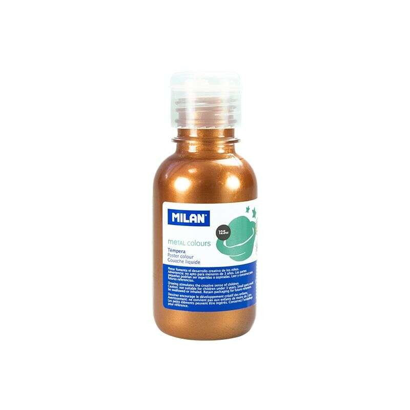 Bottiglia di tempera Milano 125ml - Tappo dosatore - Asciugatura rapida - Miscelabile - Colore rame