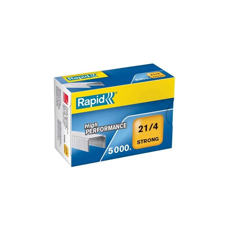 Scatola di 5000 graffe Rapid 21/4 - Filo rinforzato galvanizzato - Pin da 4 mm