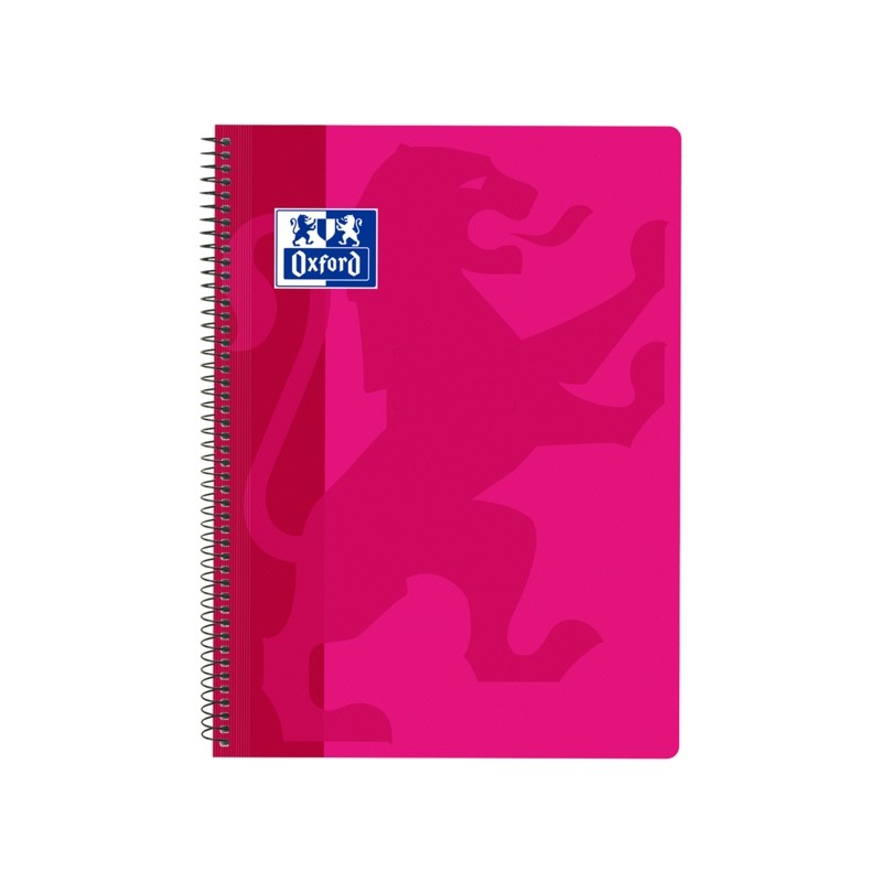 Quaderno a spirale Oxford School Classic Copertina in plastica Quaderno a spirale Folio 4x4 - 80 fogli - Margine - Ideal
