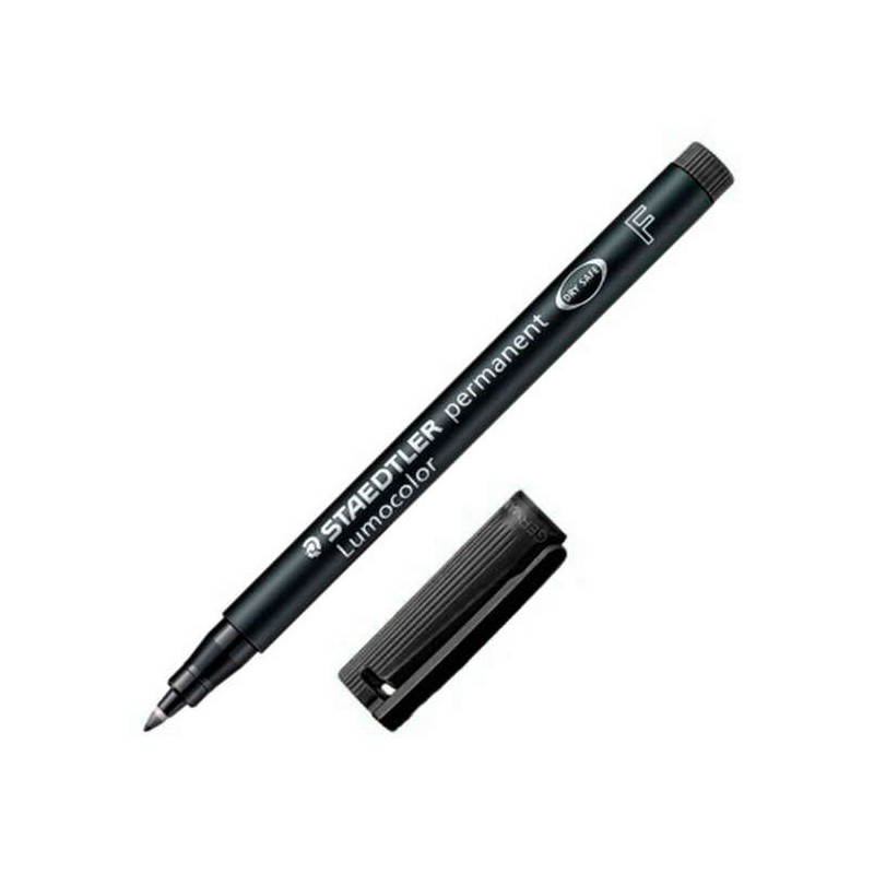 Staedtler Lumocolor 318 Marcatore permanente - Punta fine rotonda - Linea 0.6 mm - Cappuccio con clip - Asciugatura rapi