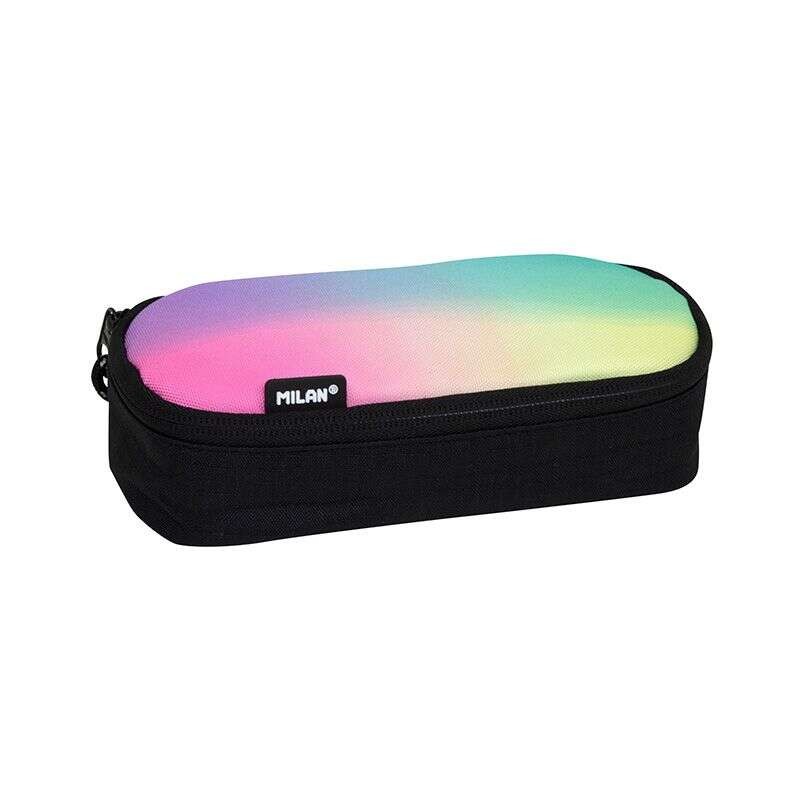 Astuccio ovale Milan Sunset - Scomparto interno in rete - Tessuto resistente agli strappi - Misure 20.5x9x5.5 cm - Color
