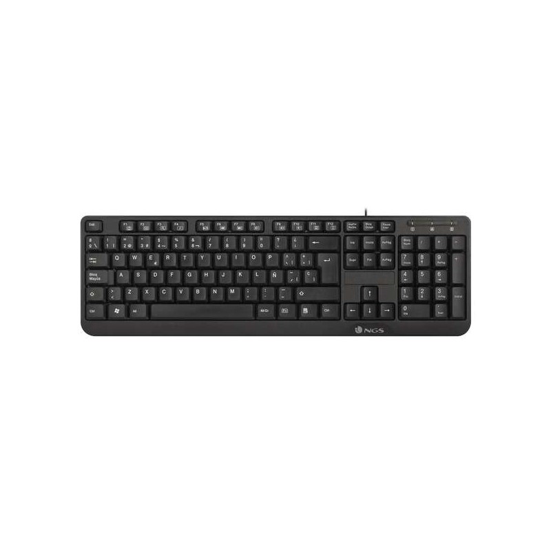 Tastiera NGS con 12 tasti multimediali - Cavo da 1.4 m - QWERTY italiano - Nero