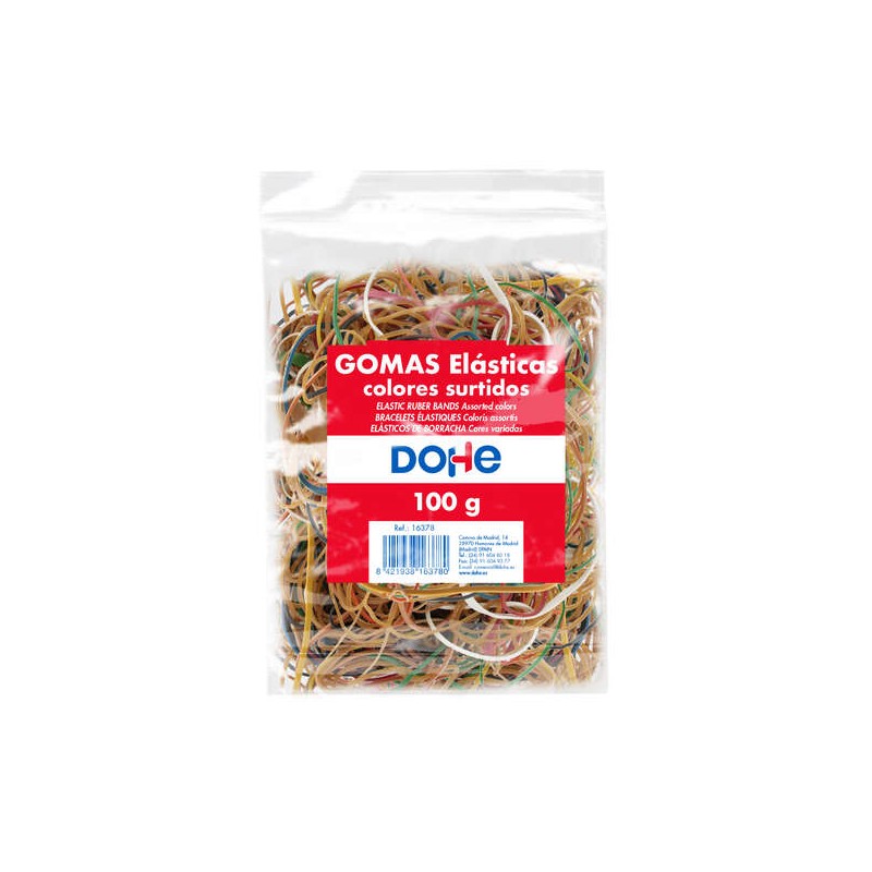 Gomma di lattice Dohe - 100gr - Alta resistenza ed elasticità - Assortimento di colori. dimensioni e spessori