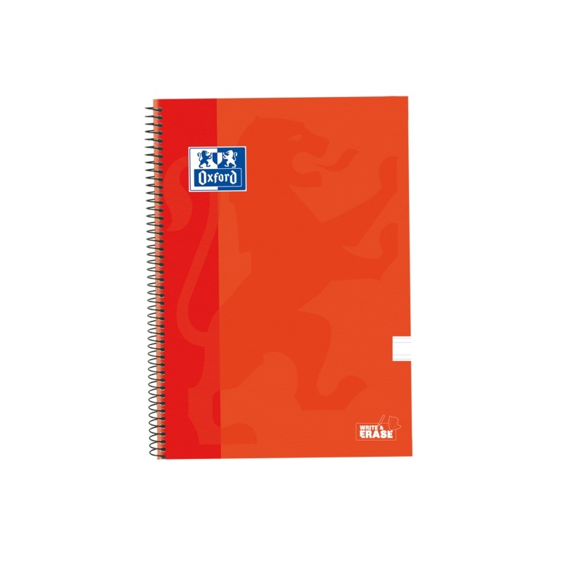 Quaderno a spirale Oxford School Classic Rilegato a spirale WriteeErase - Riga 3.5 mm - 80 fogli - Colore arancio