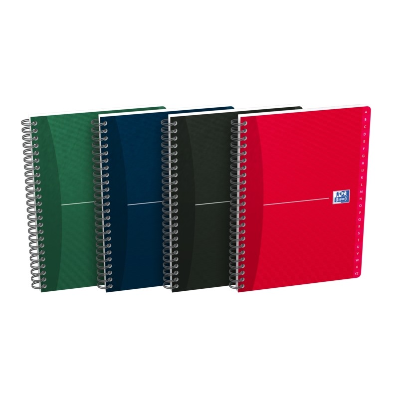 Oxford Office Essentials A5 Taccuino con copertina morbida - Indice alfabetico A-Z - 1 riga per pagina - 90 fogli - Colo
