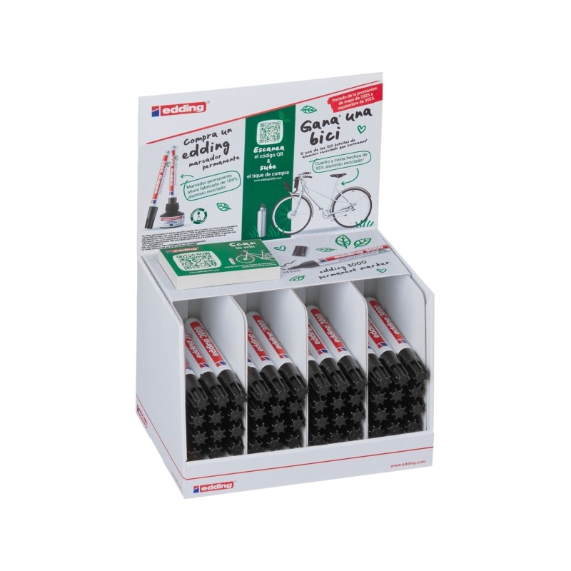 Edding 3000 Display con 48 marcatori permanenti - Rotondo da 1.5 mm - Linea da 1.5 a 3 mm - Ricaricabile - Asciugatura r