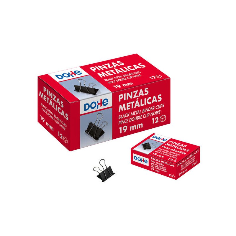Dohe 12 fermagli per carta in metallo - 50 mm - Acciaio resistente - Colore nero
