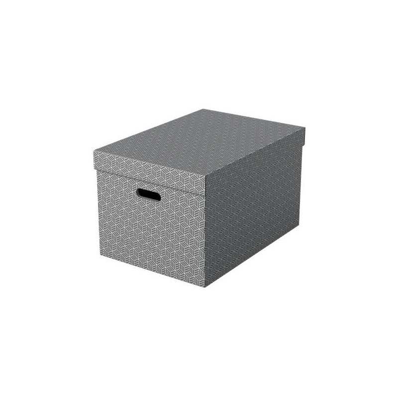 Esselte Confezione da 3 scatole grandi con coperchio 355x305x510 mm - 100% cartone riciclato e riciclabile - Maniglie in