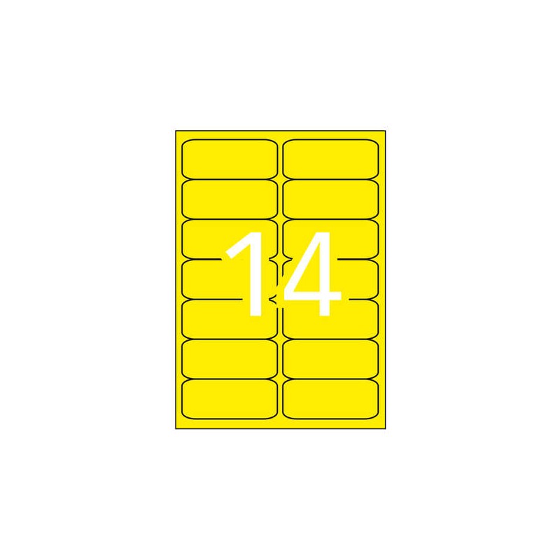 Apli Etichette permanenti giallo fluorescente 99.1 x 38.1 mm 20 fogli