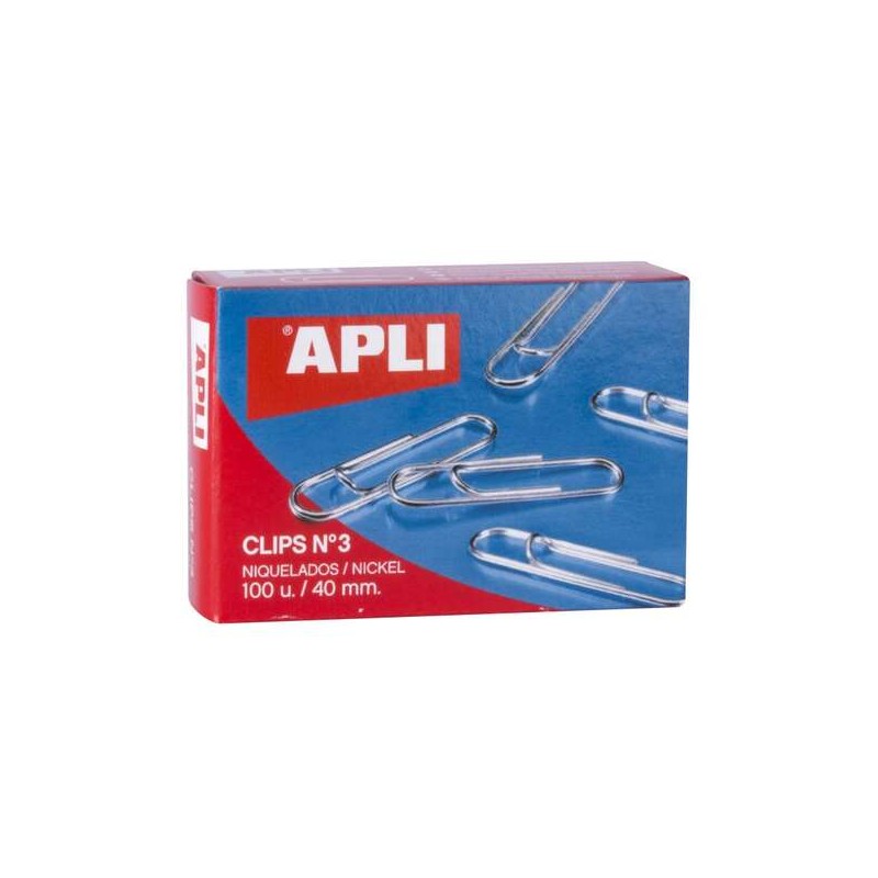 Apli Confezione da 100 graffette nichelate nº3 40 mm
