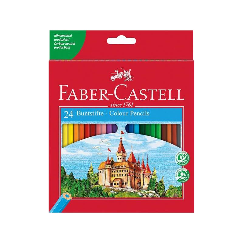 Faber-Castell Classic Colour Confezione da 24 matite colorate esagonali - Resistenza alla rottura - Colori assortiti
