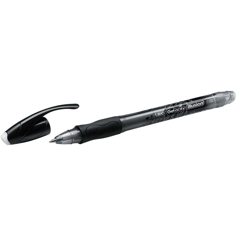 Bic Gel-ocity Illusion Penna a sfera cancellabile a inchiostro gel - Punta media 0.7 mm - Ricaricabile - Impugnatura in 