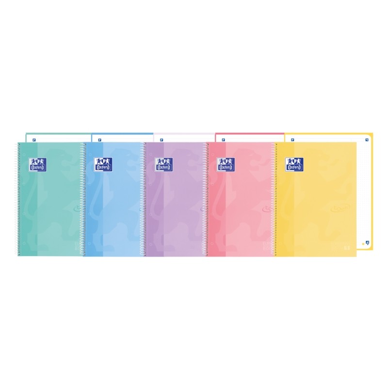 Oxford School Touch Europeanbook 1 Quaderno A4+ 80 fogli microperforati a righe - Copertina rigida - Colori pastello ass