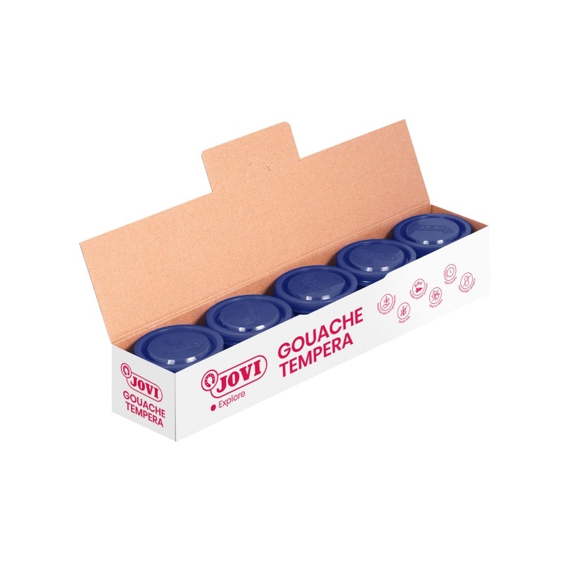 Tempera Jovi School Pot 35ml - Applicazione su più superfici - Utilizzo con pennello. rullo o spatola - Colori miscelab