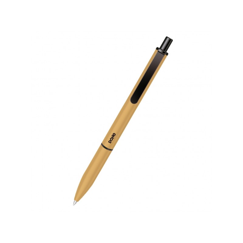 Dohe Elegance Confezione da 4 penne a sfera - Punta fine 0.5mm - In alluminio - Soft Touch - Colore ocra