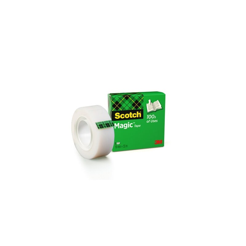 Scotch Magic Tape Nastro adesivo invisibile 19mmx33m - Finitura opaca invisibile - Perfetto per etichettare - Facile da 