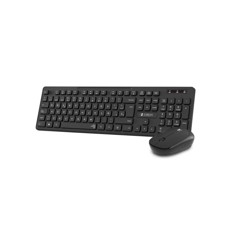 Subblim Combo Business Slim Silent Wireless 2.4G - Tastiera e mouse ergonomici - Connessione Plug e Play - Resistente ai