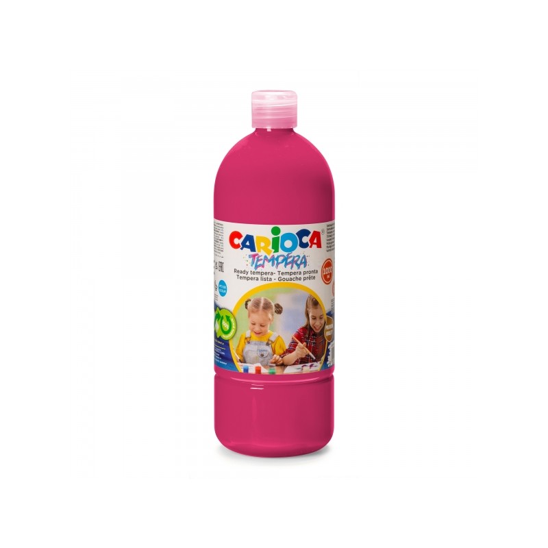Bottiglia di tempera Carioca 1000ml - Colori super lavabili - Facile da miscelare - Applicabile su materiali porosi - Al