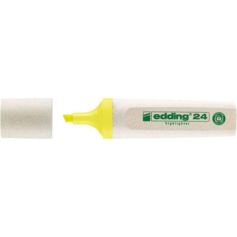 Marcatore fluorescente Edding 24 EcoLine - Punta smussata - Linea 2-5 mm - Plastica riciclata al 90% - Etichetta Eco Ang