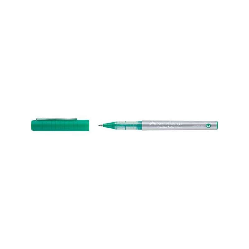 Penna a sfera a inchiostro libero Faber-Castell - Conica 0.5 mm - Linea extra fine - Clip in metallo - Colore verde