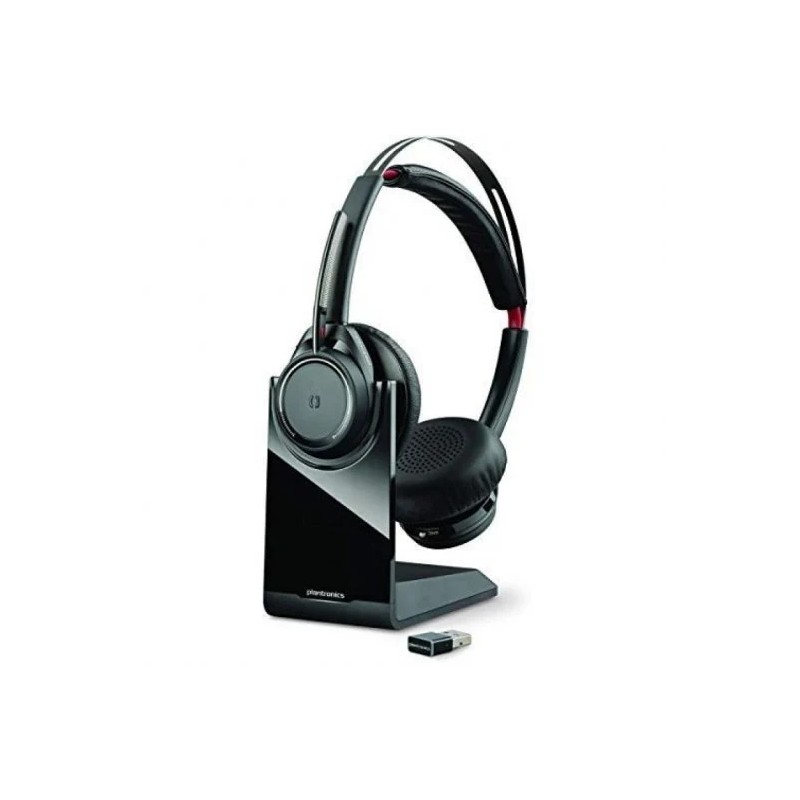 Plantronics/Poly Voyager Focus UC B825 Auricolare Bluetooth 4.0 con microfono - Portata fino a 30 m - Autonomia fino a 1