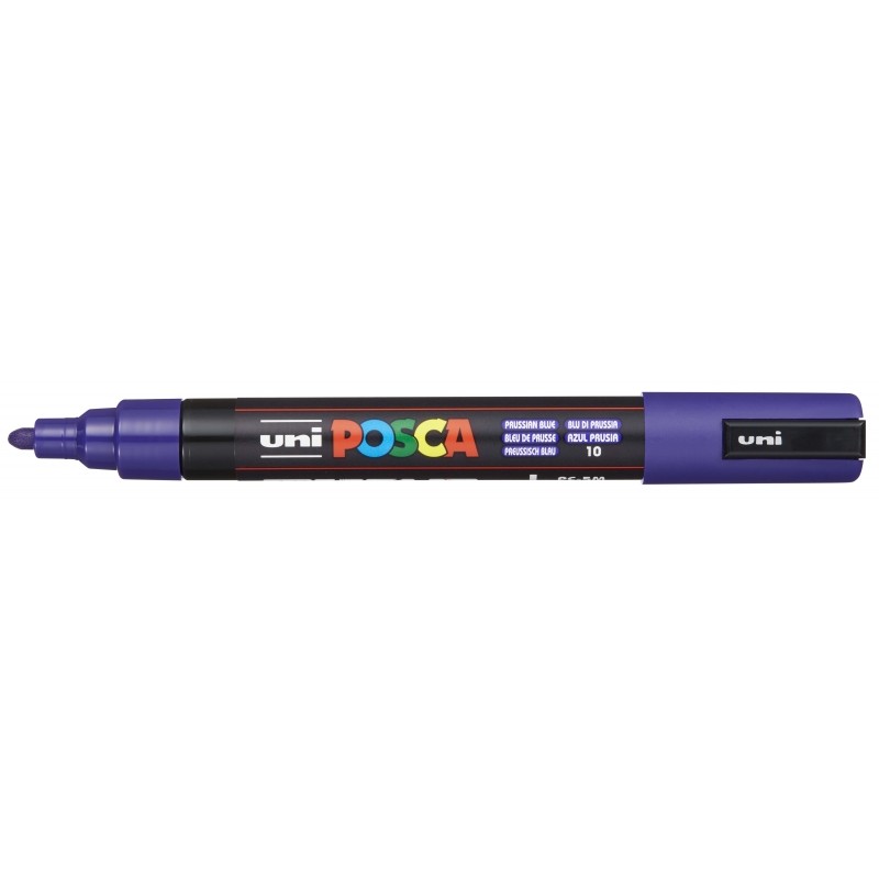 Posca PC-5M Pennarello - Punta a proiettile 1.8-2.5 mm - Inchiostro a base d'acqua - Resistente alla luce - Colore blu d