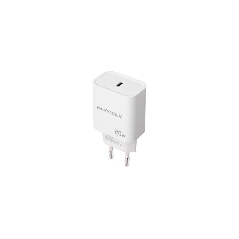 Caricabatterie da parete USB-C/PD Nanocable 20W - Bianco