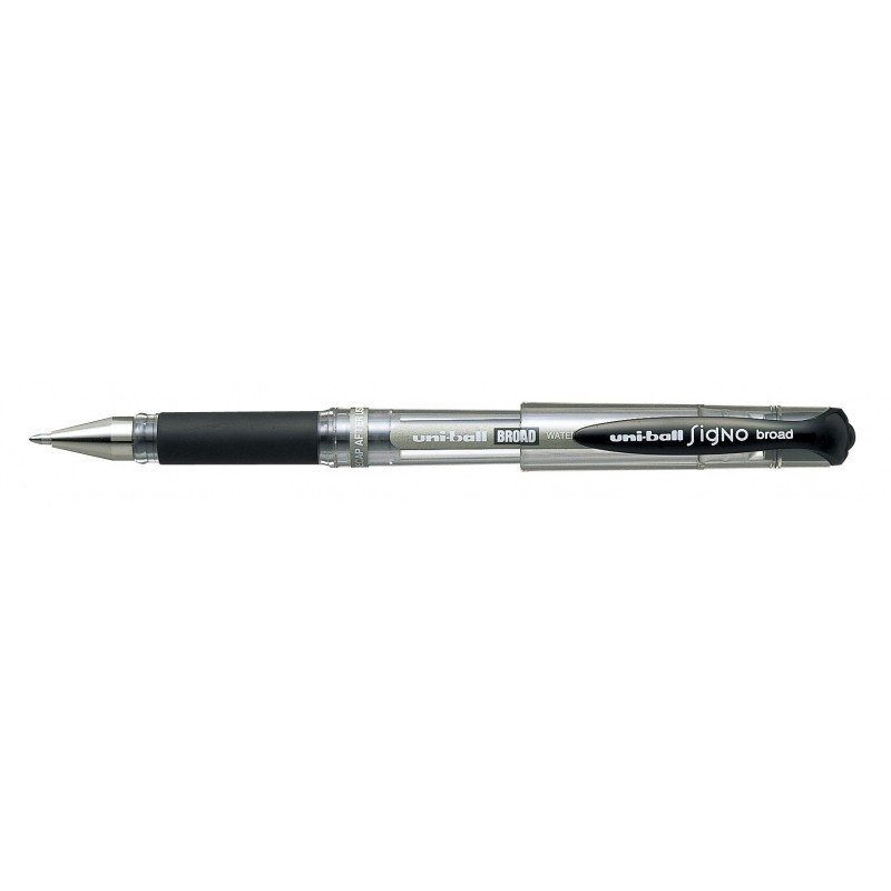 Uni-ball Signo Broad UM-153 Rollerball a inchiostro gel - Punta a sfera 1mm - Impugnatura in gomma - Colore nero