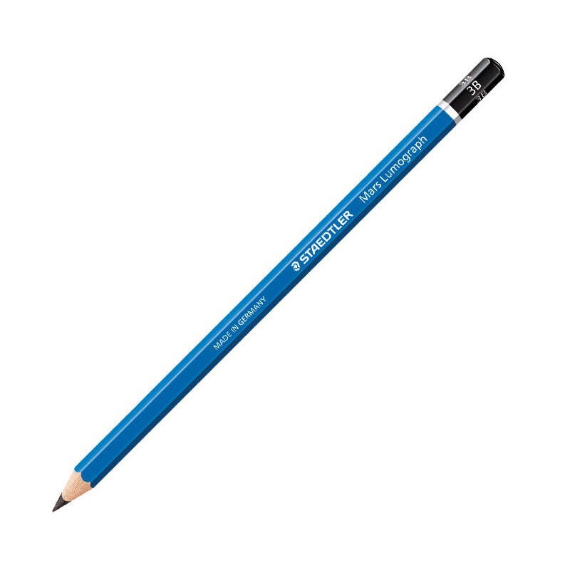Matita di grafite esagonale Staedtler Mars Lumograph 100 - Mina 3B ultra forte da 2.5 mm - Legno di foresta sostenibile 