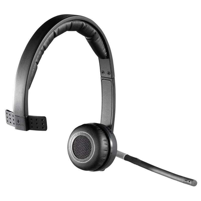 Logitech H820E Cuffie wireless mono con microfono - Durata della batteria fino a 10 ore - Archetto regolabile - Controll