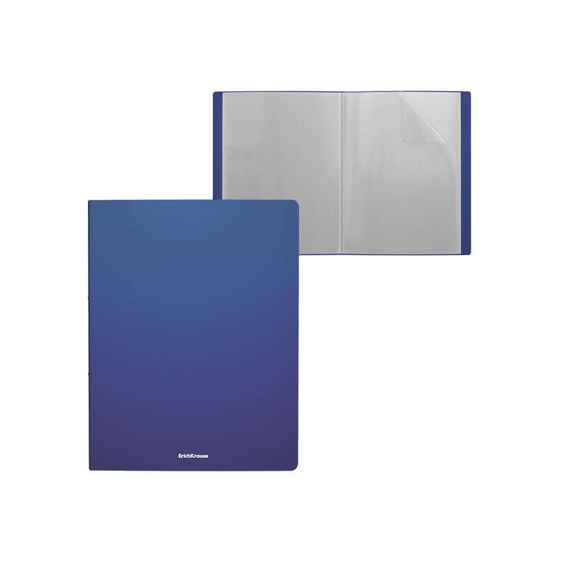 Cartella classica opaca Erichkrause con 20 tasche - Formato A4 - Colore blu