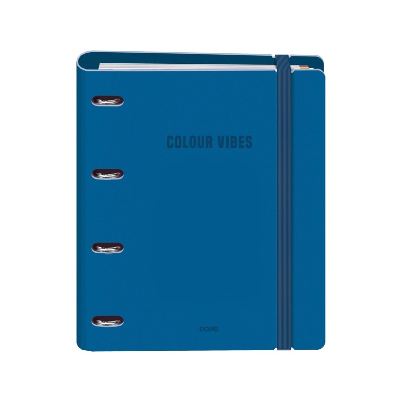 Dohe Colour Vibes Polyfoam 4 Ring Binder Mixed 35mm A4 Refill 100 Fogli 5mm Square - 2mm Polyfoam Cover - Rubberised Clo