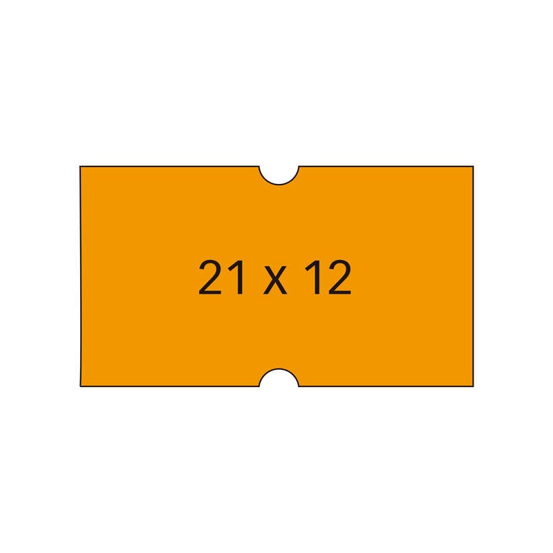 Etichette arancioni Apli per macchine prezzatrici a 1 riga - Formato 21x12 mm - Confezione da 6 rotoli - Adesivo permane