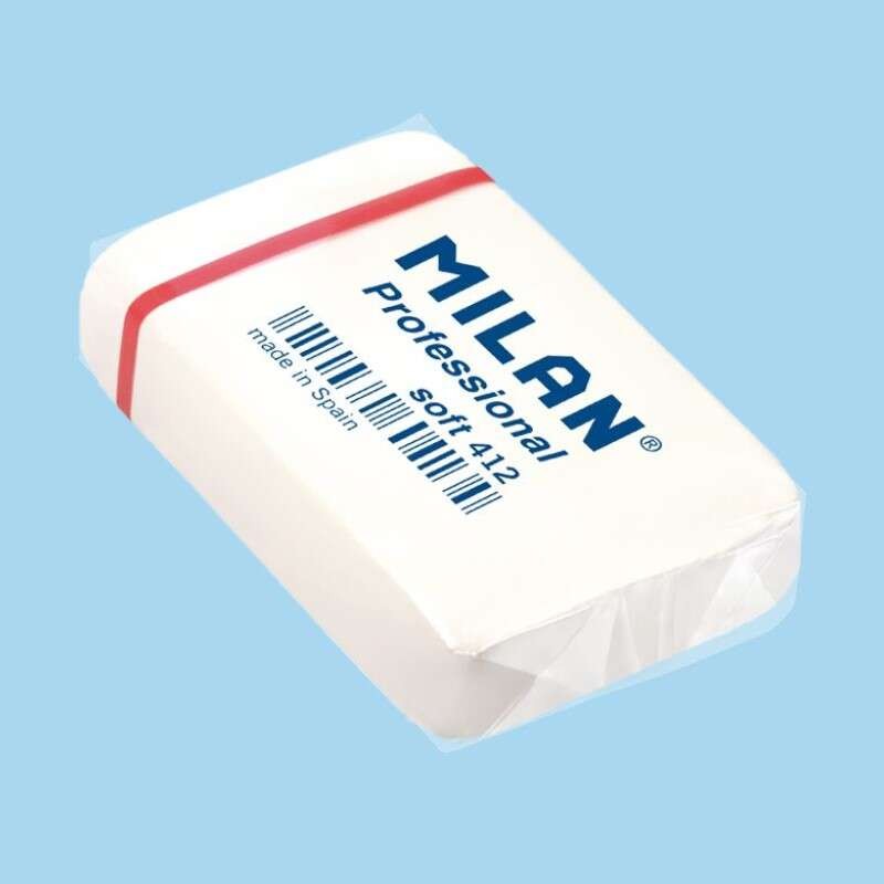 Milan Professional Soft 412 Gomma rettangolare per briciole di pane - Gomma sintetica - Incartata singolarmente - Colore