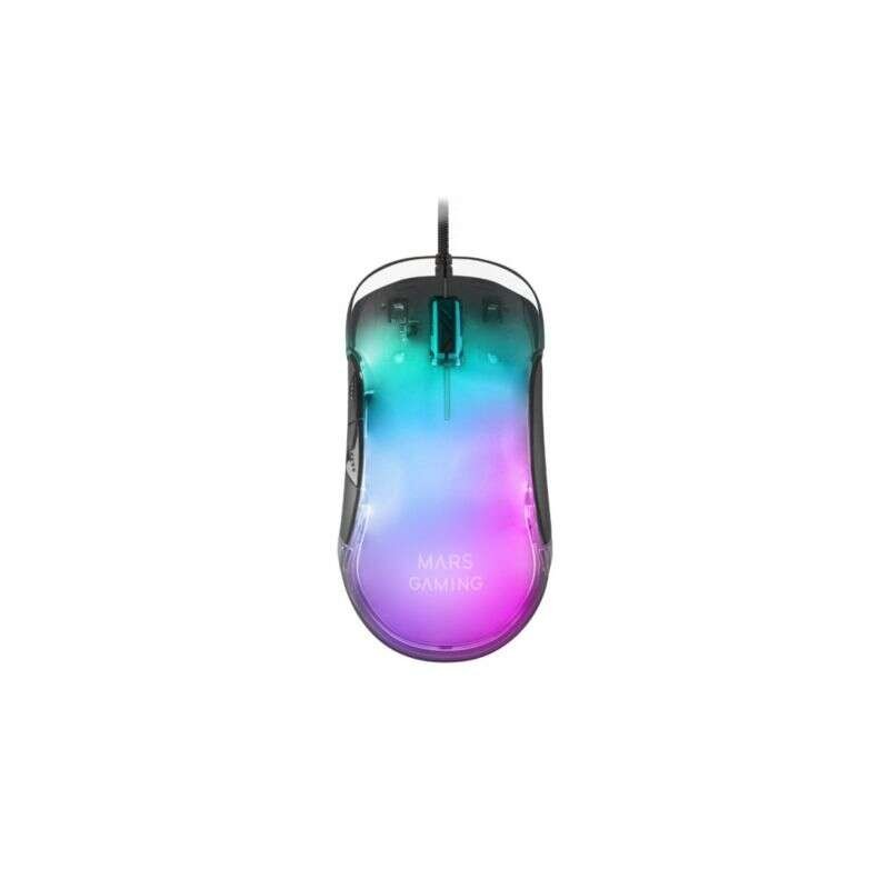 Mars Gaming MMGLOW 12800dpi USB Gaming Mouse - Corpo con finitura a specchio - 6 pulsanti - Illuminazione RGB Chroma - U