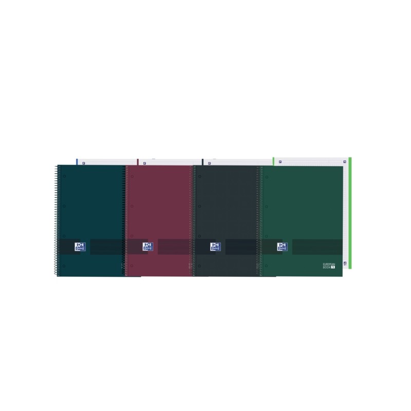 Oxford e You Europeanbook A4+ Copertina rigida - Taccuino con 80 fogli - Formato 1 5x5 - Colori neutri
