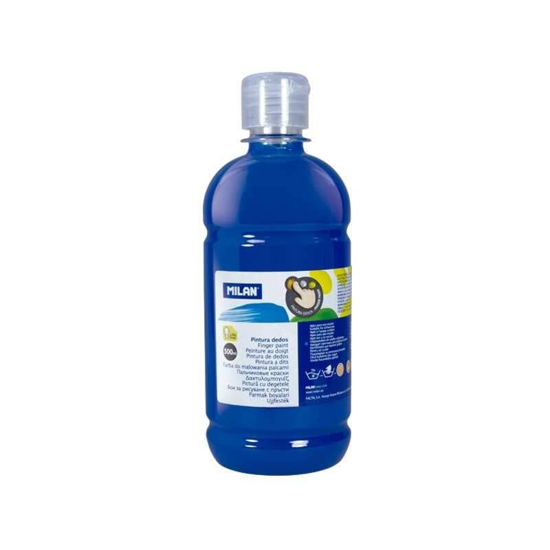 Bottiglia di vernice per dita Milano - 500 ml - Facile da applicare - Miscelabile - Colore blu