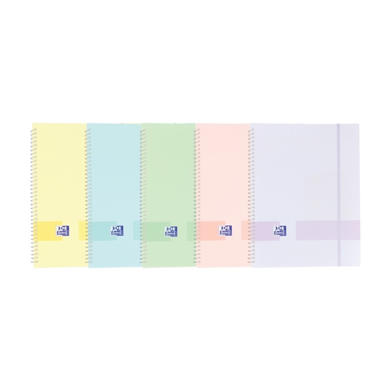 Raccoglitore a spirale Oxford Live e Go A4 Copertina in plastica opaca - Spirale 40 tasche - Colore pastello