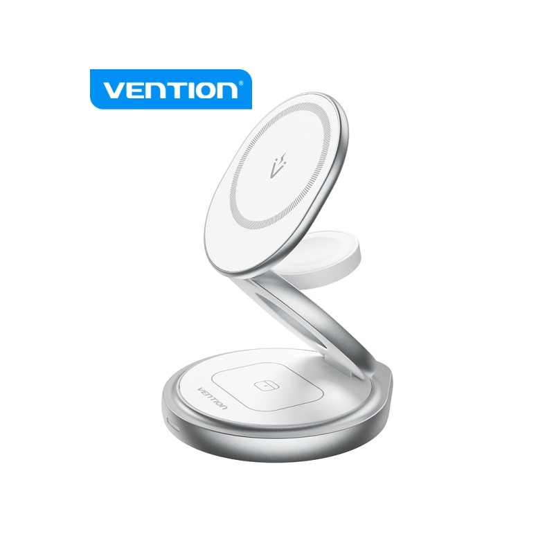 Vention 3 in 1 Supporto per caricabatterie wireless con MagSafe - Ricarica rapida - Rotazione a 360° - Protezione a ott