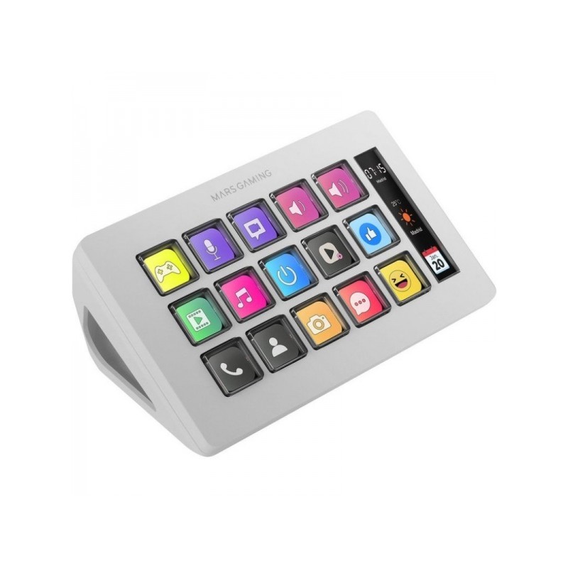 Dispositivo compatto Mars Gaming MSD-ONE - Display LCD ingrandito - Software personalizzabile - Compatibile con Windows 
