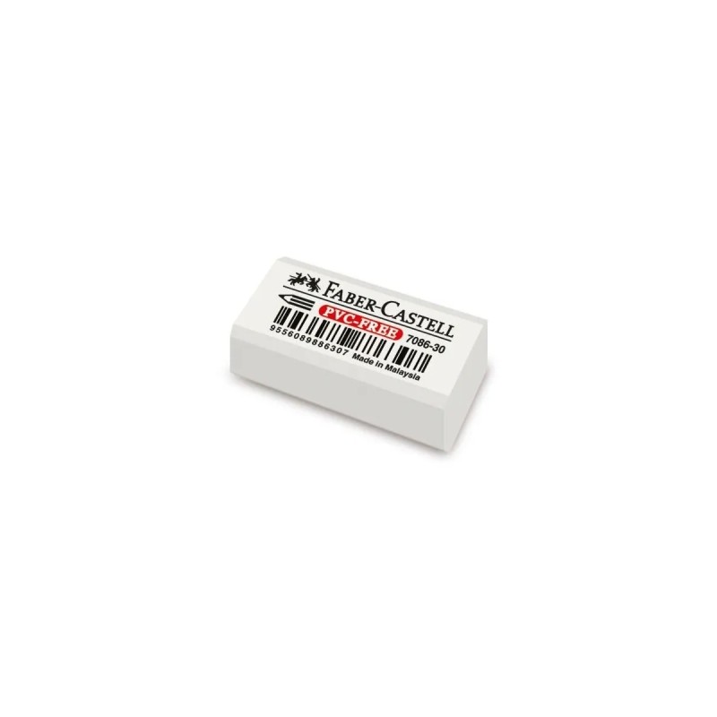 Faber-Castell 7086 Gomma compatta in plastica senza PVC - Cancellazione facile e pulita