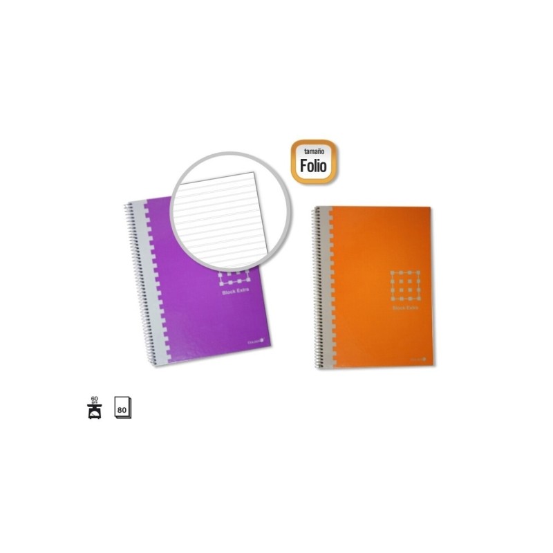 Golden Confezione da 6 quaderni a spirale Folio 80 fogli 60grs foderati 3.5 mm - Margine rimosso - Copertina extra rigid