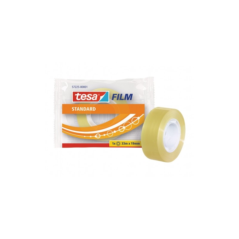 Tesa Tesafilm Standard Nastro autoadesivo trasparente 19mmx33m - Buona adesione ed elevata resistenza ai raggi UV - Senz