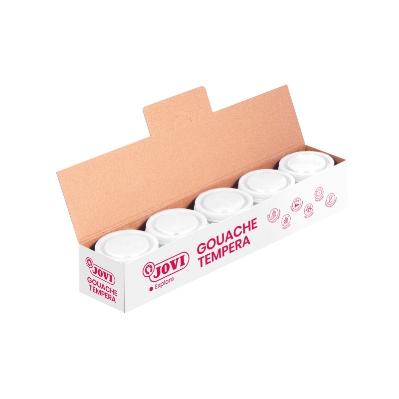 Tempera Jovi School Pot 35ml - Applicazione su più superfici - Utilizzo con pennello. rullo o spatola - Colori miscelab