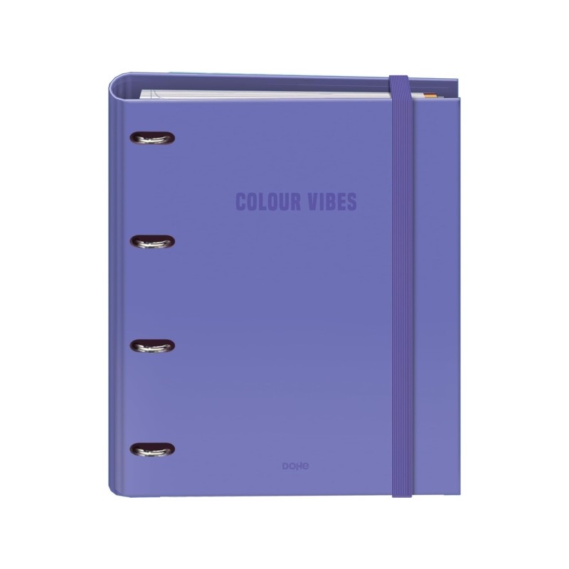 Dohe Colour Vibes Raccoglitore ad anelli misto 35mm - Formato A4 - 4 divisori e buste in polipropilene - Colore viola - 