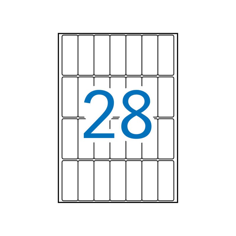 Apli Confezione da 420 etichette rettangolari 20x50mm - 15 fogli A5 per 28 etichette - Adesivo permanente - Bordi smussa