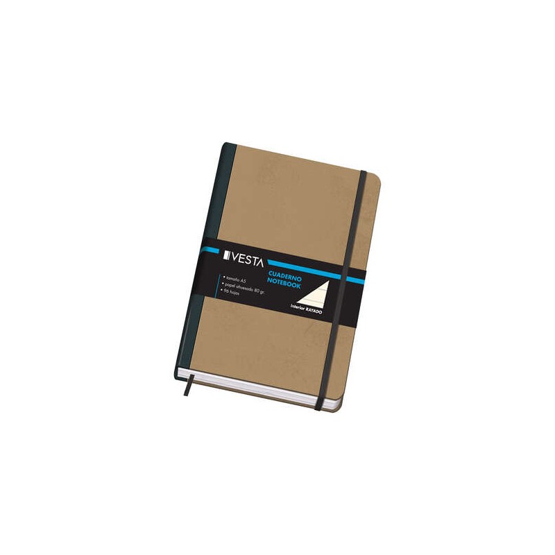Quaderno di cartone Dohe con estremità arrotondate - 96 fogli di carta tamponata da 80 g - Copertina in tre pezzi con d