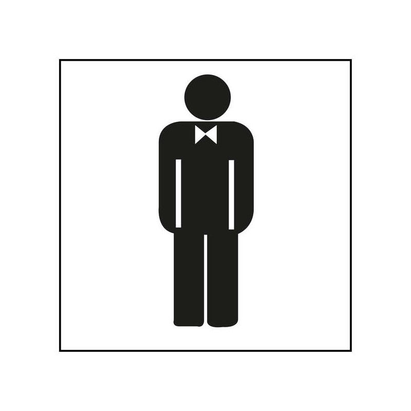 Apli Adesivo in PVC per cartelli per lavabo da uomo - Dimensioni 114x114mm - Adesivo permanente - Disegno nero su fondo 