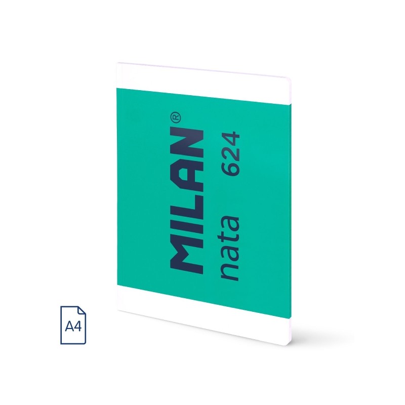Milano Nata 624 Quaderno incollato formato A4 7mm - 48 fogli da 95 gr/m2 - Microperforato - Colore verde